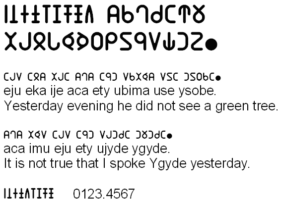 Sample of Ygyde text